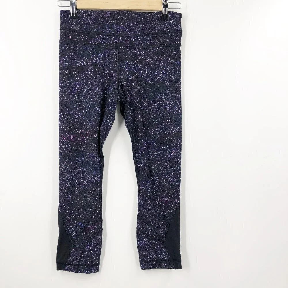 ✅ Lululemon Run‎ Inspire Crop II Mesh Leggings SIZE 4 PURPLE